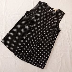 Michael Kors Polka Dot Pleated Tank